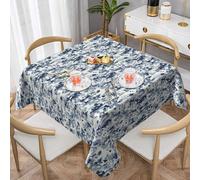 ZALXOZYL Square Tablecloth 60X60 Inch Total-Protection - Leak-Proof Color-Rich for Outdoor Parties, Farm Tables, Decor Use A 60X60''