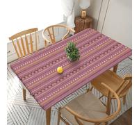 ZALXOZYL Striped Fitted Waterproof Table Cover 5Ft - Wipeable Oil-Resistant Stretch Tablecloth 76X152cm, Elasticated, Home & Events Pink 5Ft