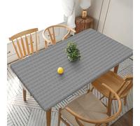 ZALXOZYL Striped Oil-Resistant Elasticated Table Cover 5Ft - Waterproof Wipeable Stretch Fitted Tablecloth 76X152cm, Dining Black 5Ft