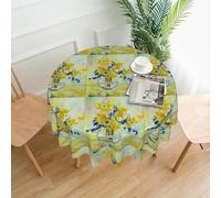 ZALXOZYL Table Cloth for Outside Table Round 60In Solid Color Single-Sided Printing Designed for Exterior Use, Shields Your Garden Table From The Elements Color 152cm