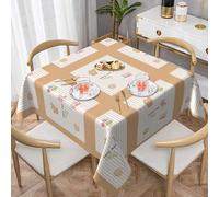 ZALXOZYL Tablecloth 60X60 Inch Waterproof Spill Proof for Cafe Restaurant Dining Table, Wedding Party, Easy Care 6 137X137