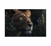 ZAMAEIU Animal Canvas Wall Art, Hidden Lions shadow, posters & prints, Suitable for Living Room Bathroom Bedroom Home Wall Decoration(brown)-80x120cm Unframed