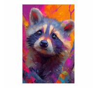 ZAMAEIU Animal Canvas Wall Art Raccoon Painting art prints and posters, Suitable for Bathroom Bedroom Living Room Corridor Office Decor(multicolored45)-50x70cm Unframed