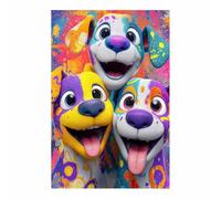 ZAMAEIU Animal Dog Canvas, Drawing Dog, Funny Animal Picture Print Artwork The, For Home Modern Living Room Bedroom Decoration(multicolored)-80x120cm Unframed