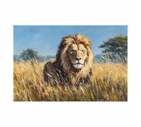 ZAMAEIU Animal Wall Art, Lions in the Savannah, animal wall art prints, Suitable for living room, bedroom, Apartment Corridor Office etc.(brown)-60x90cm Unframed