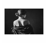 ZAMAEIU Black And White Prints Woman withs Back Views paintings wall art, posters & prints, For, for Gifts Bathroom Living Room Home Office Decor Room etc(black and white12)-20x30cm Unframed