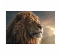 ZAMAEIU Canvas Print Wall Art, Lions gazing at the sky, Abstract Animal Paintings, Suitable for living room, bedroom, for Kids Room Decoretc.(brown)-60x90cm Unframed