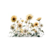 ZAMAEIU Canvas Wall Art Abstract Botanical Green Leaf Sunrises fields Artwork Living Room Office Home Decoration(yellow)-80x120cm Unframed