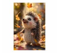 ZAMAEIU Canvas Wall Art Hedgehog Wall Decor Animals Picture, Suitable for Home Living Room Bedroom Artwork Framed Easy to Hang(brown142)-20x30cm Unframed