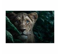 ZAMAEIU Canvas Wall Art, Hidden Lions's Eyes, Picture Wildlife Painting, Animal Canvas Artwork Modern Home for living room, bathroom, etc.(brown)-60x90cm Unframed