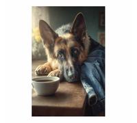ZAMAEIU Dog Pictures For Wall German Shepherd art prints and posters, Suitable for Living Room Bedroom Decor Kid's Room Wall Decoration(black)-80x120cm Unframed