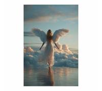 ZAMAEIU Fine Canvas Wall Art, Figure in the Clouds, Modern Minimalist Paintings Prints,for Home Bedroom Office Decoration Living room Decor(white)-20x30cm Unframed