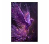 ZAMAEIU Fine Canvas Wall Art, Purple Phoenix Phantom Feathers, Modern Minimalist Paintings Prints,for Home Bedroom Office Decoration Living room Decor(Purple;)-50x70cm Unframed