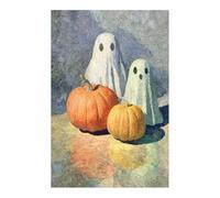 ZAMAEIU Halloween Canvas Wall Art Ghosts pumpkins Creepy Horror Wall Poster & prints, Suitable for Living Room Bedroom Decoration(white142)-30x50cm Unframed