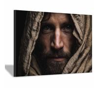 ZAMAEIU Jesus Picture Poster The Holy Hidden Face Christ Canvas Painting Wall Art Print,for Living Room,bedroom Apartment office corridor Decor(black30)-60x90cm Framed
