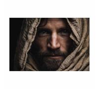 ZAMAEIU Jesus Picture Poster The Holy Hidden Face Christ Canvas Painting Wall Art Print,for Living Room,bedroom Apartment office corridor Decor(black30)-50x70cm Unframed