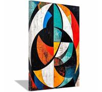 ZAMAEIU Modern Abstract Art Painting Ring Colour Composition Canvas Wall Art Picture Print,for Office Living Room Bedroom Bathroom Home Wall Decor(multicolored)-80x120cm Framed