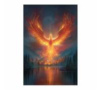 ZAMAEIU Modern Art Painting, Burning Wingss Nirvana, Minimalist Paintings Prints Picture Poster,Modern Fantasy,for Living Room Bedroom Home Office Wall Decor(Burning Orange)-80x120cm Unframed
