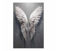 ZAMAEIU Modern Art Painting, Frost Wingss FloWings, Minimalist Paintings Prints Picture Poster,Modern Fantasy,for Living Room Bedroom Home Office Wall Decor(white)-30x50cm Unframed
