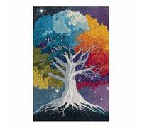 ZAMAEIU The tree of life Illuminated Tree Canvas Paintings Abstract Tree,Wall Art Poster Modern Room Bedroom Home Decor Geometric Print Patterns(multicolored)-50x70cm Unframed
