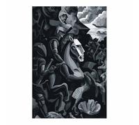 ZAMAEIU Vintage Abstract Canvas Painting Mounted battle scenes Decor Art Posters and Prints Pictures,for Hallway Bedroom Modern Home Decoration(black)-80x120cm Unframed