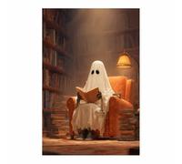 ZAMAEIU Vintage Halloween Canvas Wall Art Ghosts Wall Art art prints and posters, Suitable for Living Room Bedroom, Apartment Decor(white06)-60x90cm Unframed