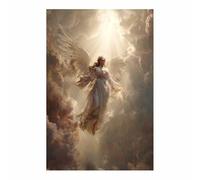ZAMAEIU Wings Canvas Wall Art, Angel of Holy Light, Science Fiction Artworks, Suitable for Living Room Bedroom Decor Kid's Room Wall Decoration(white)-30x50cm Unframed