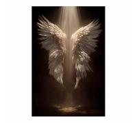 ZAMAEIU Wings Canvas Wall Art, Light Wings's Holy Light, Science Fiction Artworks, Suitable for Living Room Bedroom Decor Kid's Room Wall Decoration(white)-60x90cm Unframed