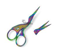 ZAMAHA UK® 1 Pcs Stainless Steel Sewing Scissors DIY for Embroidery, OWL Scissors, Craft, Needle Work, Art Work & Everyday Use (Crane Design) (Stork Multi Plasma)