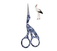 ZAMAHA UK® 1 Pcs Stainless Steel Sewing Scissors DIY for Embroidery, OWL Scissors, Craft, Needle Work, Art Work & Everyday Use (Crane Design) (Green Lines)