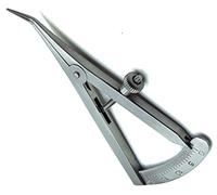 Zamaha UK Castroviejo Caliper Range 0-20MM with Curved Tip, Eyelid Measuring Ruler Stainless Steel Ophthalmic Caliper for Double Eyelid Designer Instrument Tool, Measuring Tool Lab Clinic Instruments
