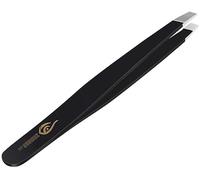 ZAMAHA UK Tweezers for Facial Hair Women & Men Professional Stainless Steel Black Color Coated Precision Tweezers Slanted Tip Eyebrow Tweezers for Ingrown Hair Tweezers