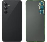 zaman Battery Cover + Double-Sided Adhesive + Lens Compatible with Samsung Galaxy A54 5G A546B A546B A546 A546V Replacement Rear Glass Back Cover Adhesive Shell + Lens with Frame (Black)