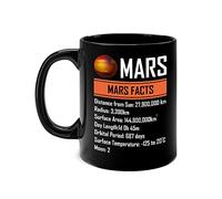 Zaman Hassan Mars Facts About Mars Planet Space Lover Coffee Mug Men Women (11 OZ, Black)