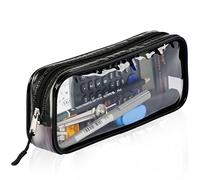Zamasha Clear Pencil Case Black | 22x4x9 cm Stylish, Practical and Transparent Pencil Case | Versatile Storage for Stationery, Toiletries, Makeup, Travel & Office Supplies