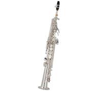 ZAMASS Beginner Sax Treble Saxophone B-Flat Straight Gold Lacquered Solid Musical Instrument Professional With Case Accessories(Silver)