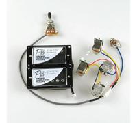 ZAMASS Electric Guitar Parts Electric Guitar Pickups With Wiring Harness Set Alnico 5 Humbucker Pickup(Silver 2)