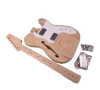 ZAMASS Guitar Kit Body DIY Electric Guitar Kit SemiHollow With F Holes Ash Body 22 Frets Maple Neck Truss Rod Adjust