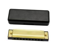 ZAMASS Harmonica Set Harmonica 10-hole 20-tones Harmonica Mouth Organ Suitable For Music Enthusiasts Woodwind Instrument Gold/Silver(Gold)