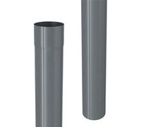 ZAMBELLI 2m downpipe Folded galvanised 100mm Anthracite Rainwater downpipe with high Corrosion Protection, Easy Installation, Without Soldering