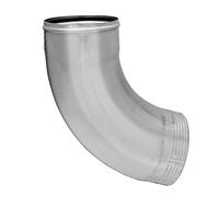 ZAMBELLI 80mm downpipe Bend 72 Degrees galvanised, one-Piece Folded Silver Pipe Bend high Corrosion Protection, Easy Installation Without Soldering