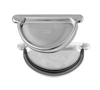 ZAMBELLI Guttering end Cap 105mm zinc Half-Round with Rubber Seal Lip Silver
