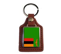Zambia Brown Leather Square Key Fob And Gift Bag