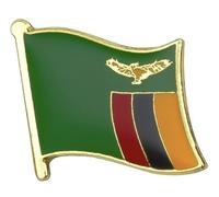 Zambia Flag Enamel Pin Badge 1.9 x 1.4cm, Zambian National Flag Lapel Pin With Eagle And Tricolour Detail, Small Country Brooch For Suit Jacket, Hat Or Backpack