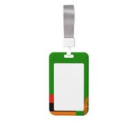 Zambia Flag Sliding Id Badge Holder Hard Plastic Work Card Case Name Tag Protector for Nurses Office