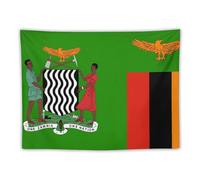 Zambia Flag Zambian Coat of Arms Tapestry for Bedroom Aesthetic Wall Tapestries Hanging Backdrop Home Decor