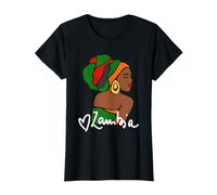 Zambia Zambian Flag African Ethnic Heritage Black Woman T-Shirt