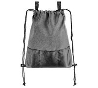ZAMBOO Buggy Organiser Bag with Multiple Compartments and Pram Attachment Strap - Multi-Purpose Drawstring Backpack - Grey/Black