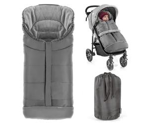 Zamboo Universal Footmuff for Pushchair, Pram Footmuff, Stroller Footmuff - Thermal Fleece Cosy Toes for Baby Buggy with Drawstring Hood and Storage Bag - Grey