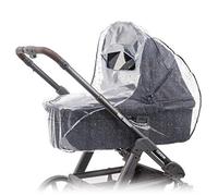 Zamboo Universal Rain Cover for Pram - Waterproof & Windproof Baby Carrycot Raincover with Access Window - PVC-Free PEVA Material - Grey